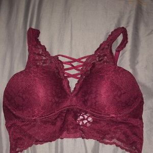 Red push up bralette